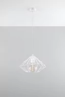 Lampy sufitowe - Sollux Lighting Druciana LAMPA wisząca SL.293 industrialna OPRAWA zwis druciak metalowy biały - miniaturka - grafika 1