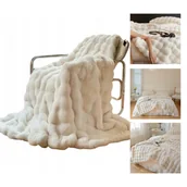 Koce - Miękki Koc Koce Narzuta Na Łóżko Pled Cozyglam Biały - miniaturka - grafika 1