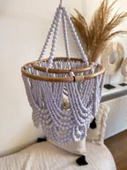 Oprawy, klosze i abażury - Żyrandol z Koralików BIAŁY M - miniaturka - grafika 1