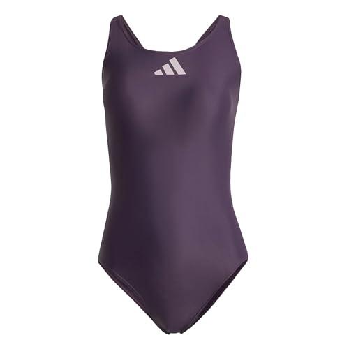 adidas Damski strój kąpielowy z 3 barami, czarny 86 cm, Czarny, 128