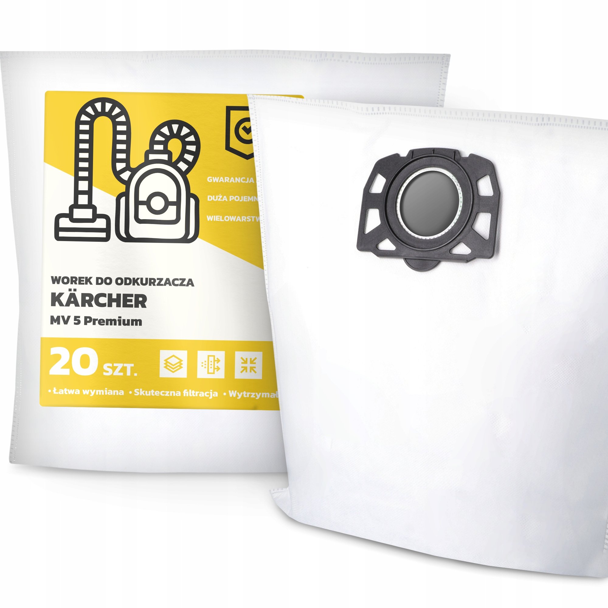 20x Worek do Odkurzacza Kärcher MV 5 Premium Syntetyczny Flizelinowy Wor G9