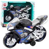Samochody i pojazdy dla dzieci - Motor wyścigowy czarno niebieski - miniaturka - grafika 1