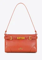 Torebki damskie - Torebka na ramię ze skóry naturalnej o fakturze groszkowej pomarańczowa - miniaturka - grafika 1