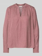 Bluzki damskie - Bluzka o kroju regular fit z dekoltem w serek - miniaturka - grafika 1
