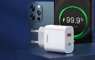 Ładowarka sieciowa Remax, RP-U68, USB-C, USB, 20W (biała) - Ładowarki do telefonów - miniaturka - grafika 2