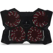Podkładki chłodzące pod laptopa - Podkładka chłodząca pod notebook, Bora, podświetlane wentylatory, czarno-czerwona, SureFire, 4 wentylatory - miniaturka - grafika 1