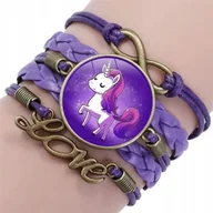 Biżuteria dla dzieci - BRANSOLETKA fioletowa Kucyk Jednorożec Unicorn - miniaturka - grafika 1