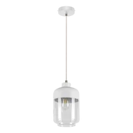 Lampy sufitowe - Britop Loftowa LAMPA wisząca AMARETTO 15800102 skandynawska OPRAWA szklany zwis przezroczysty biały - miniaturka - grafika 1