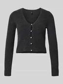 Swetry damskie - Kurtka o kroju slim fit z prążkowanej dzianiny model ‘RICA LIFE’ - miniaturka - grafika 1