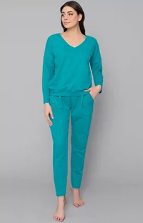 Piżamy damskie - Italian Fashion Karina komplet dresowy długie spodnie, długie rękawy, Kolor turkusowy, Rozmiar L, - grafika 1