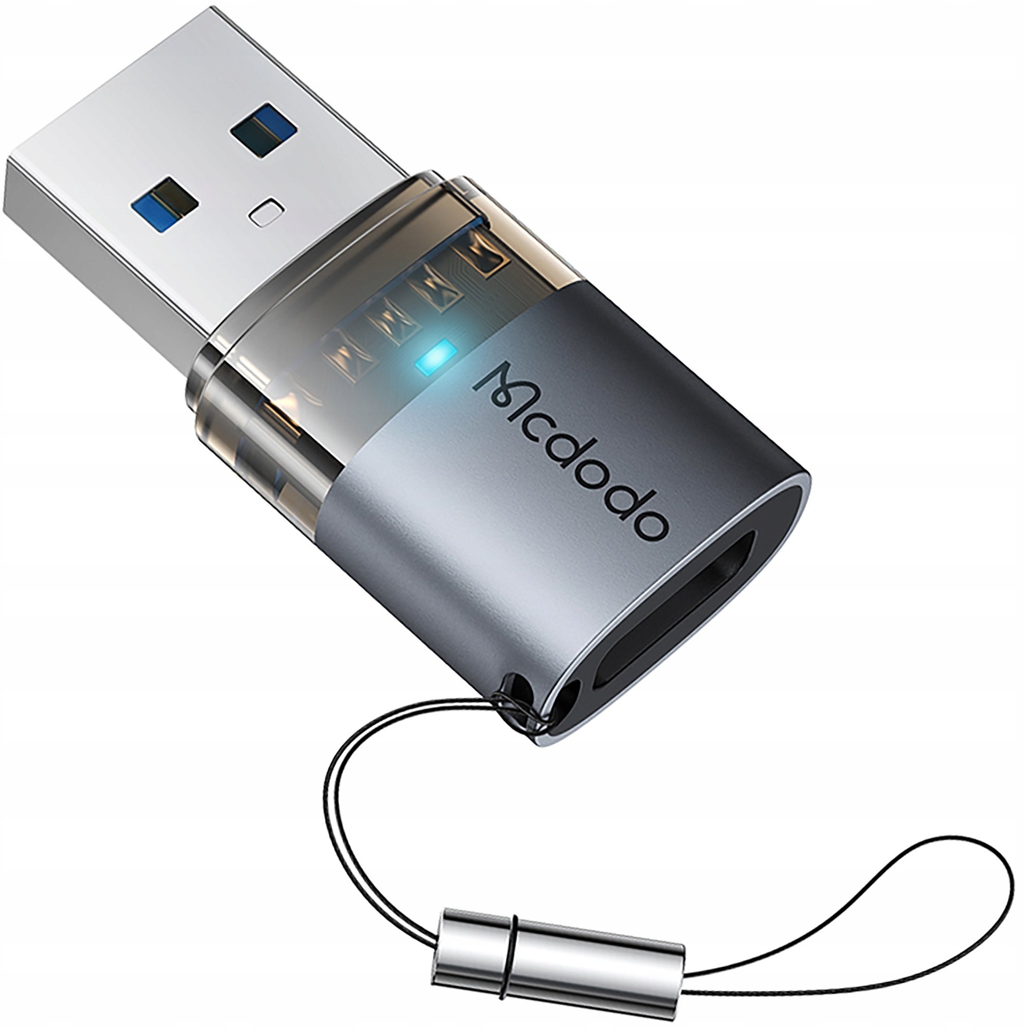 Adapter USB Mcdodo MCDODO ADAPTER PRZEJŚCIÓWKA USB-A 3.0 DO USB-C NA USB TYP C 3A 5GB OTG LED