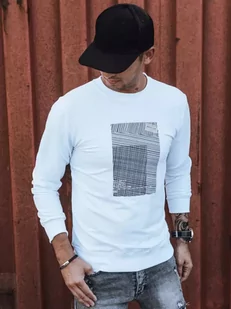 Bluza męska z nadrukiem biała Dstreet BX5354-M - Bluzy męskie - miniaturka - grafika 1