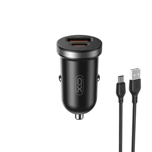 XO, XO ładowarka samochodowa CC56 PD 30W QC 1x USB 1x USB-C czarna + kabel USB - USB-C - Ładowarki samochodowe - miniaturka - grafika 1
