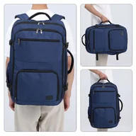Walizki - ﻿Granatowy Plecak Walizka 2w1 Ryanair 55x40x20 cm Duży Bagaż Podręczny Flex - miniaturka - grafika 1