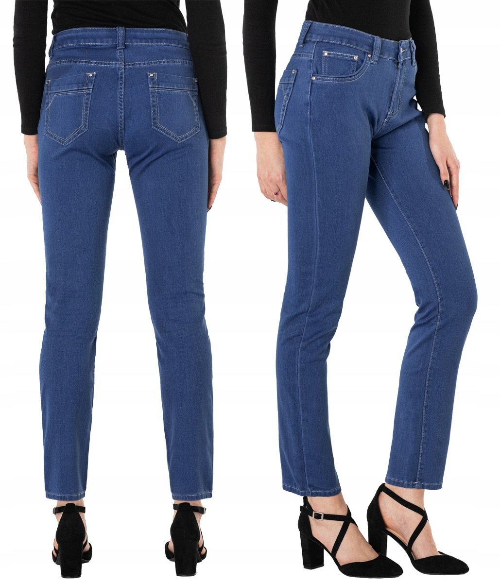 Jeansy Duże Spodnie Damskie Strecz 414 W44