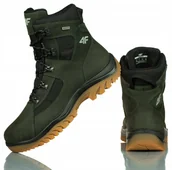 Buty trekkingowe męskie - Buty Męskie 4F Trekking Zimowe Khaki OBMH259 43S R-40 - miniaturka - grafika 1