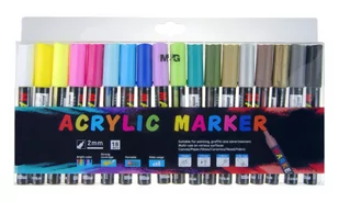 Markery Akrylowe 1-2Mm Zestaw 18 Szt M&G - Kredki, ołówki, pastele i pisaki - miniaturka - grafika 1