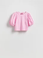 Bluzki damskie - Reserved - Bluzka z wiązaniami na plecach - pastelowy róż - miniaturka - grafika 1