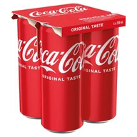 Napoje gazowane - Coca-Cola Napój gazowany 4 x 250 ml - miniaturka - grafika 1
