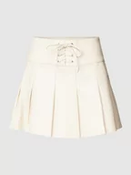 Spódnice - Spódnica mini z mieszanki wiskozy z plisami - miniaturka - grafika 1