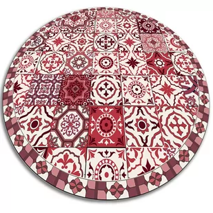 Uniwersalny dywan okrągły winylowy portugalskie kafelki fi80 cm - Dywany - miniaturka - grafika 1
