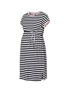 Esprit Maternity Sukienka damska z krótkim rękawem w paski, Nocne niebo niebieskie - 485, 44 PL - Sukienki ciążowe - miniaturka - grafika 1