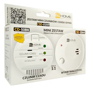 Eura-Tech ZESTAW MINI CzujnikÓW CZADU I DYMU HS-PRODUCT CSD-01N9 bateryjny - Czujniki czadu, dymu, gazu - miniaturka - grafika 2