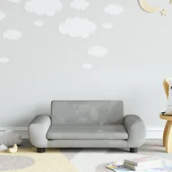 Fotele i pufy dla dzieci - Sofa dla dzieci, jasnoszara, 70x45x33 cm, aksamit Lumarko! - miniaturka - grafika 1