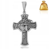 Biżuteria dla dzieci - SREBRNY KRZYŻYK ZAWIESZKA KRZYŻ Z CHRYSTUSEM SREBRO PRÓBY 925 NA PREZENT - miniaturka - grafika 1