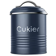 Pojemniki kuchenne - Pojemnik na cukier metalowy Tosse, granatowy - miniaturka - grafika 1