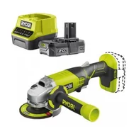 Szlifierki i polerki - Szlifierka kątowa RYOBI R18AG-0 + Akumulator RYOBI ONE+ RC18120-120 2Ah 18V + ładowarka - miniaturka - grafika 1