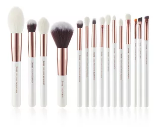 Jessup 15 sztuk Pearl Biały/różowo-złoty Professional Make-Up-zestaw pędzli do makijażu pędzel zestaw narzędzi Foundation puder Definer Shader Liner t222 PW25-222 - Pędzle do makijażu - miniaturka - grafika 1