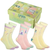 Skarpetki męskie - Skarpetki Unisex Modne Stylowe Bawełniane Na Prezent Ciekawe Damskie Rainbow Socks Yoga Box Dla Miłośników Jogi 3 Pary 41-46 - miniaturka - grafika 1