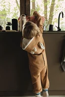 Kombinezony dla dzieci - Kombinezon z kapturem z uszami jelonka brązowy - miniaturka - grafika 1