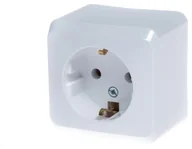 Gniazdka elektryczne - SOCKET OUTLET WITHWHITE SINGLE - miniaturka - grafika 1