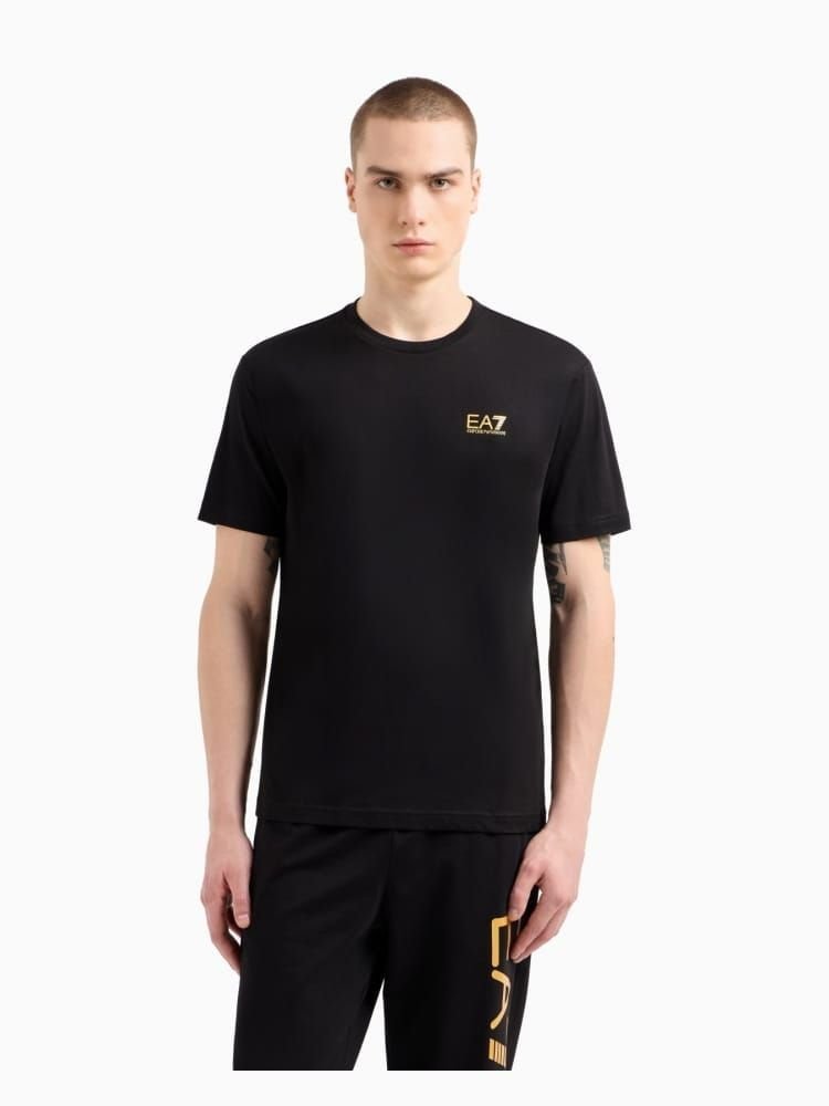 t-shirt uomo ea7 7m000567 af10375 mc004 black/gold