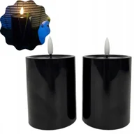 Świece - ŚWIECA LED 2 x solarna CZARNA świeca na zewnątrz 10 cm czujnik zmierzchu - miniaturka - grafika 1