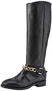 Geox Damskie kozaki Donna Brogue F, czarny, 38.5 EU - Kozaki damskie - miniaturka - grafika 1