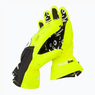 Rękawice narciarskie - Rękawice snowboardowe dziecięce Level Lucky żółte 4146 - grafika 1