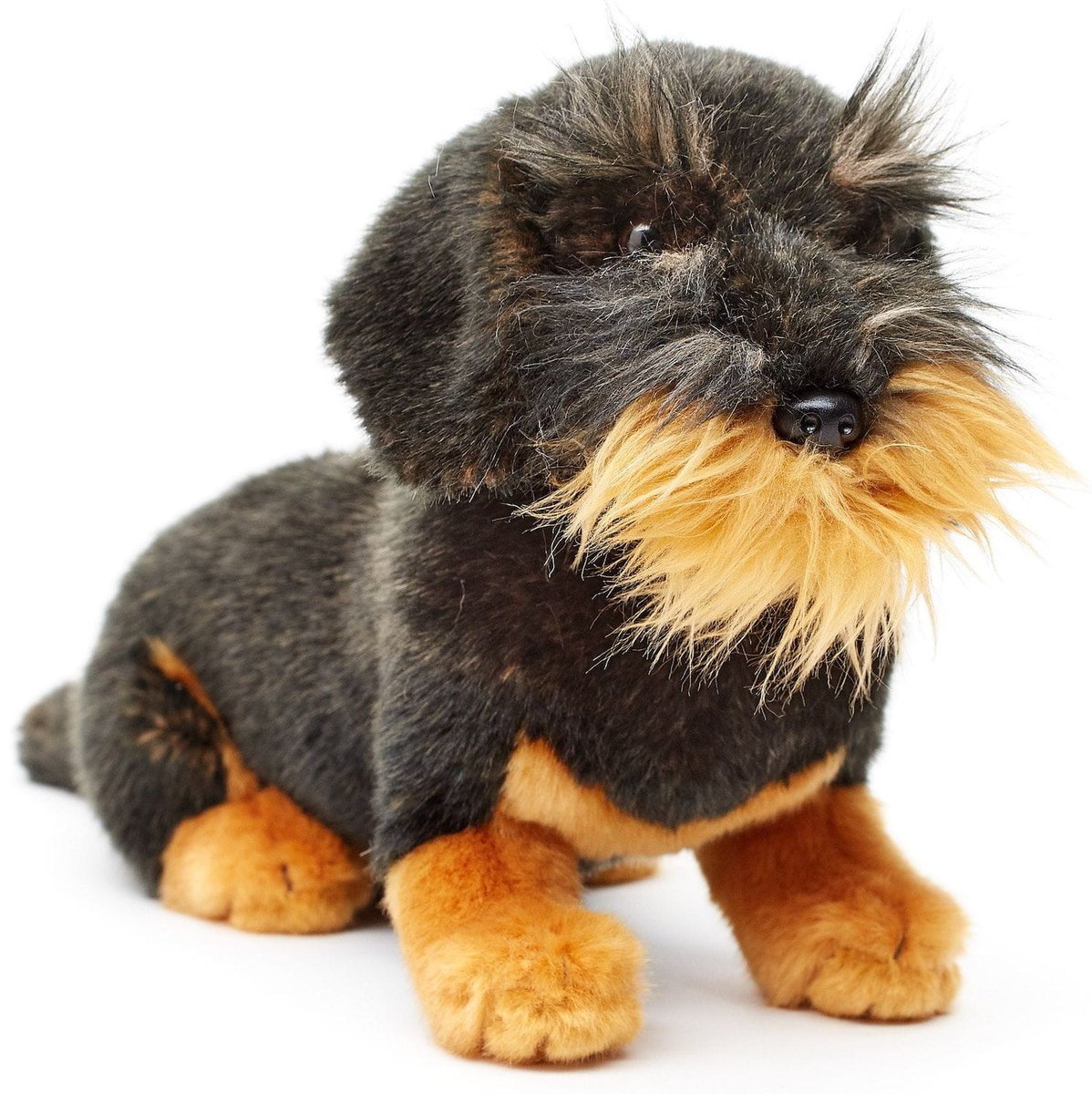 Pluszowy jamnik siedzący Uni-Toys 30 cm – realistyczna maskotka eco friendly