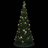 Choinki - vidaXL vidaXL Sztuczna choinka z girlandy z lampkami LED, zielona, 210 cm - miniaturka - grafika 1