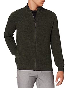 camel active Męski sweter kardigan, Oliwkowy brąz, S - Swetry męskie - miniaturka - grafika 1