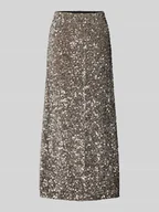 Spódnice - Spódnica midi rozkloszowana z cekinowym obszyciem model ‘SILVER SEQ’ - miniaturka - grafika 1