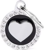 Odblaski i adresówki - Zawieszka Adresówka Identyfikator z grawerem dla psa i kota czarne serce glam - miniaturka - grafika 1