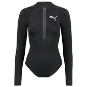 Stroje kąpielowe - Damski strój kąpielowy Puma Long Sleeve Surf Suit Rozmiar: S / Kolor: czarny - miniaturka - grafika 1