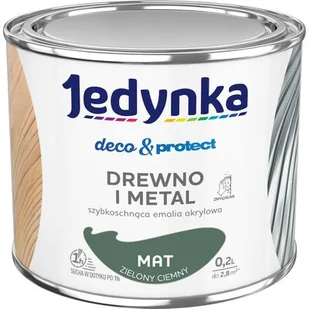 Farba akrylowa Jedynka DecoProtect Drewno i Metal Mat Zielony ciemny 0,2 l - Emalie - miniaturka - grafika 1
