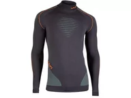 Pozostała odzież narciarska - Męska koszulka termoaktywna UYN Evolutyon uw Turtle Neck Charcoal/Green/Orange sh - miniaturka - grafika 1