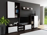 Meblościanki - Elior Meblościanka Pixelo 7X - biała + wenge - miniaturka - grafika 1