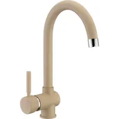 Baterie kuchenne - Bateria zlewozmywakowa granit beż z wylewką U, LETE beż - miniaturka - grafika 1