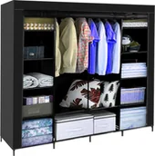 Szafy - Ruhhy 23740 Podwójna szafa na ubrania 170 x 170 x 42 cm czarna - miniaturka - grafika 1